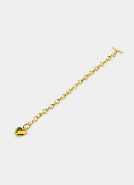 18K gold plated bracelet – heart pendant design – Vendetta Jewellery