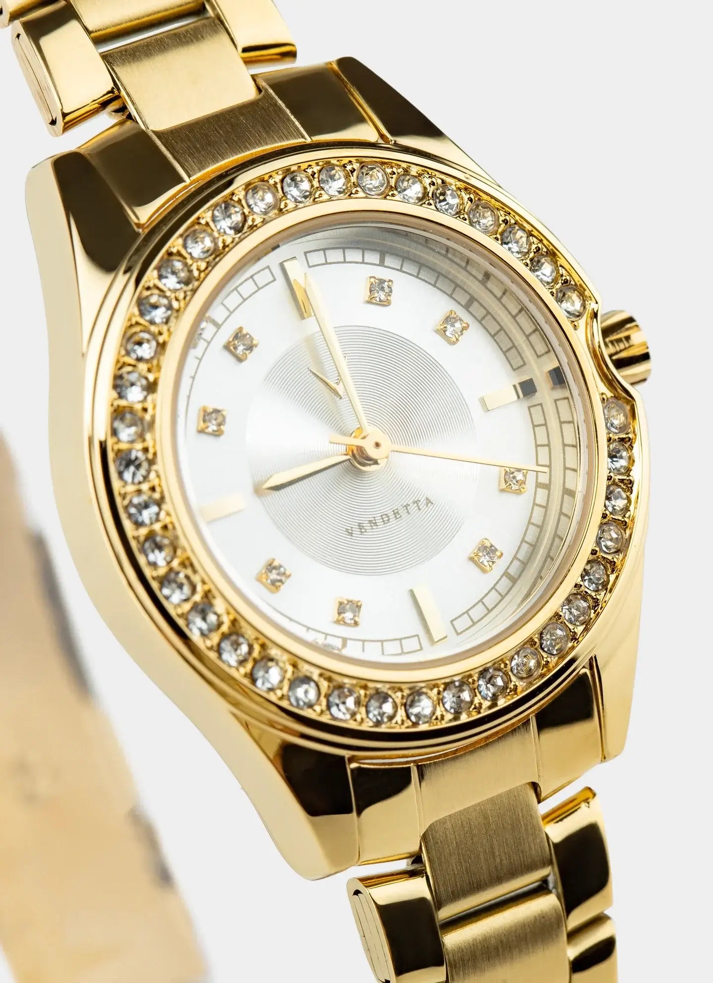Gold watch with crystal accents – Celeste Watch - Gold – Vendetta Jewellery