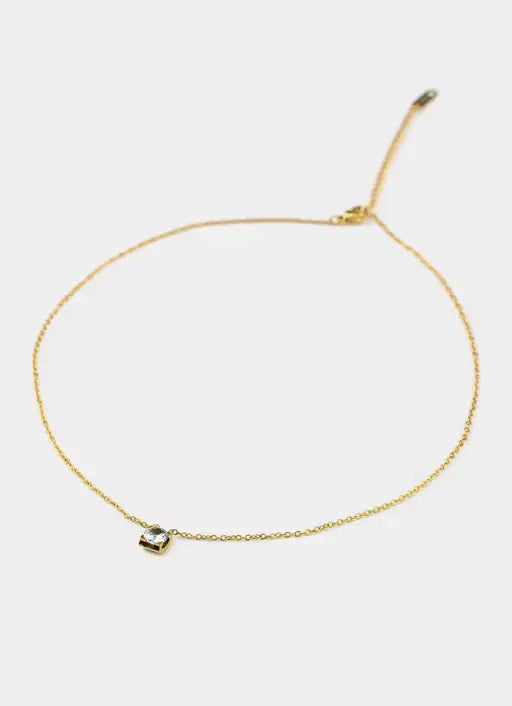 gold plated necklace – claw-set stone pendant – Vendetta Jewellery