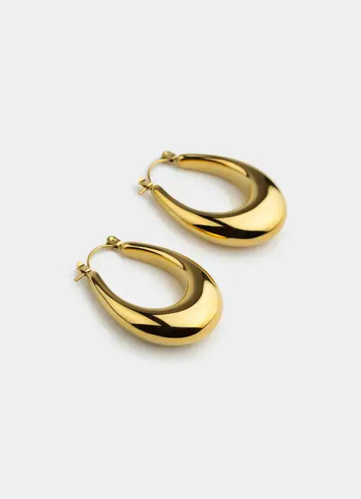 Curve Hoop Earring - 18K Gold Plated