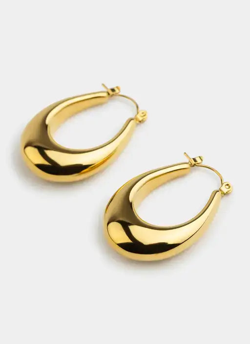 Curve Hoop Earring - 18K Gold Plated