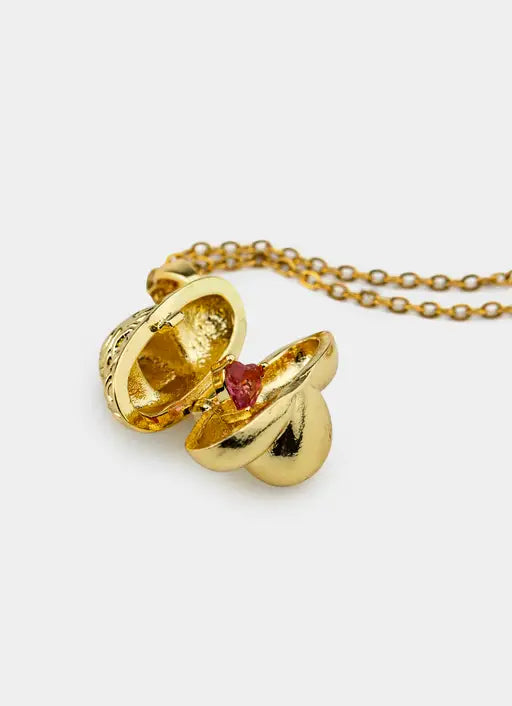 Four Leaf Traditional Locket Necklace - 18K Gold Plated