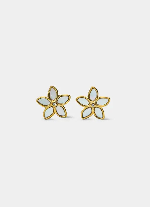 Frangipani Earrings - 18K Gold Plated