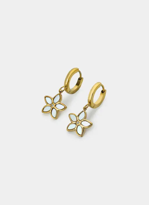 Frangipani Hoop Earrings - 18K Gold Plated