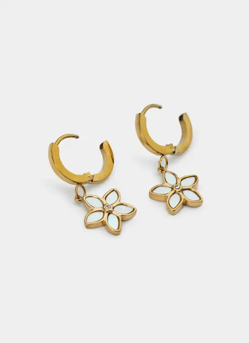 Frangipani Hoop Earrings - 18K Gold Plated