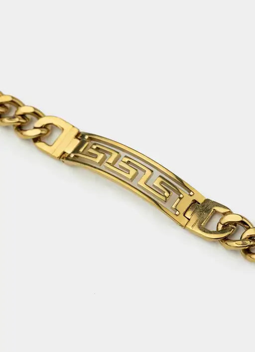 Greca Cuban Bracelet- 18K Gold Plated