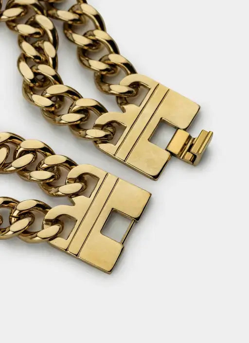 Greca Cuban Double Bracelet - 18K Gold Plated
