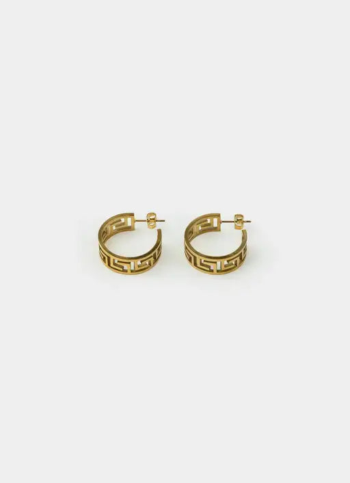 Greca Link Earrings - 18K Gold Plated