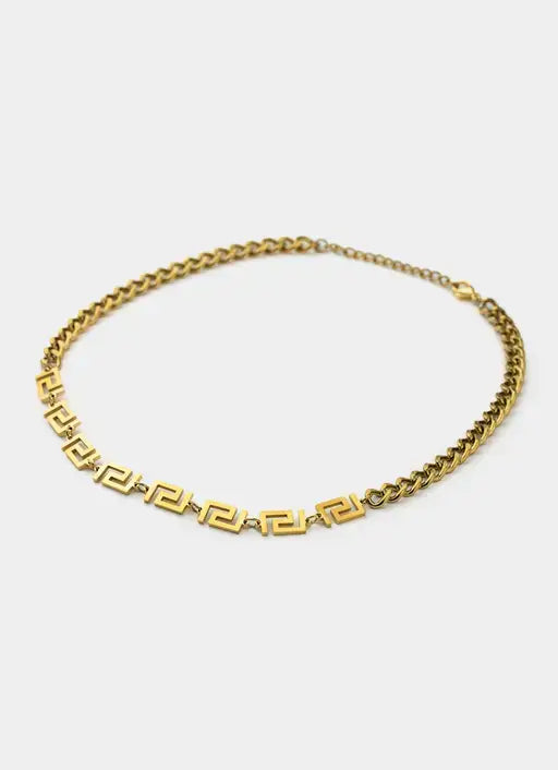 Greca Link Necklace - 18K Gold Plated