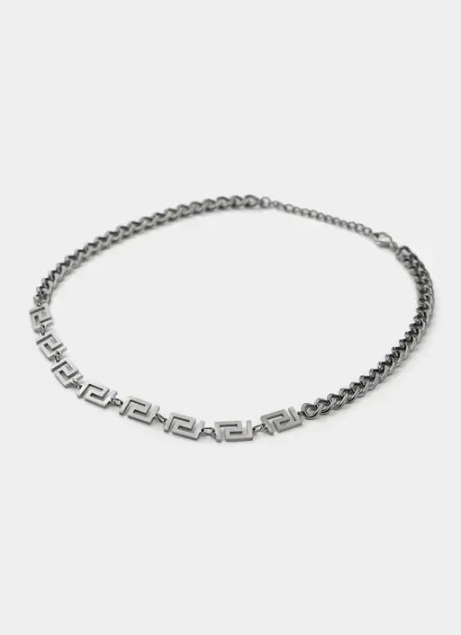 Greca Link Necklace - Stainless Steel