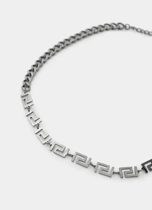Greca Link Necklace - Stainless Steel