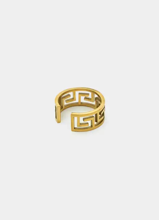 Greca Link Ring - 18K Gold Plated