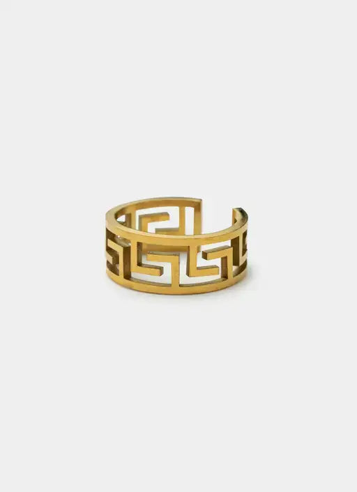 Greca Link Ring - 18K Gold Plated