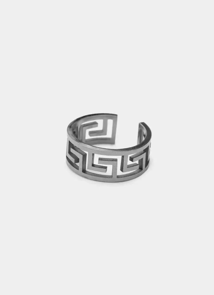 Greca Link Ring - Stainless Steel