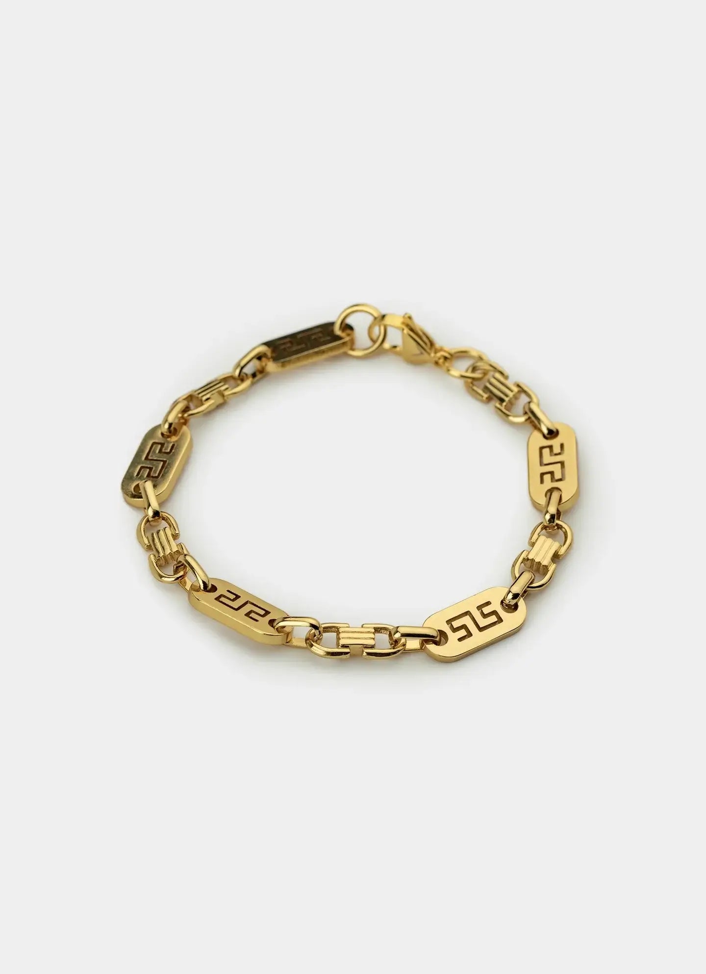 18K gold plated bracelet – Greca Plate Bracelet 8mm -18K Gold Plated – Vendetta Jewellery