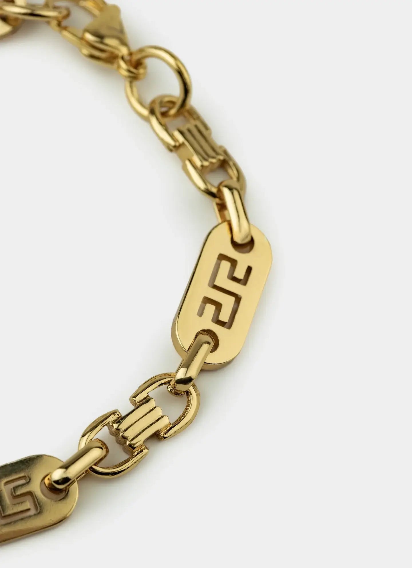 18K gold plated bracelet – Greca Plate Bracelet 8mm – Vendetta Jewellery