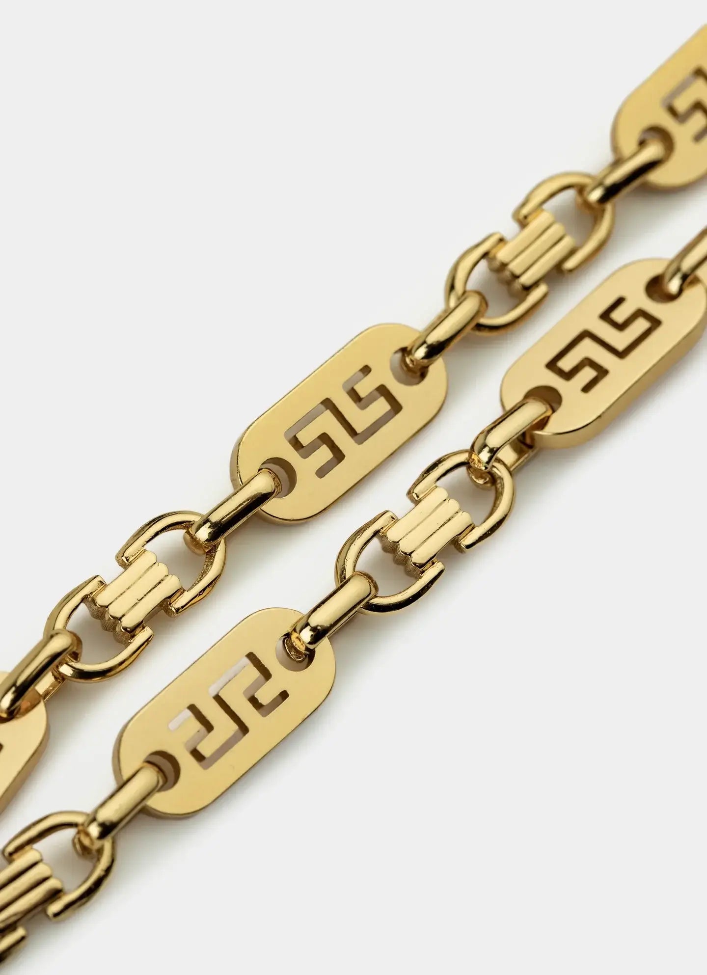 18K gold plated bracelet – Greca Plate Bracelet 8mm -18K Gold Plated – Vendetta Jewellery