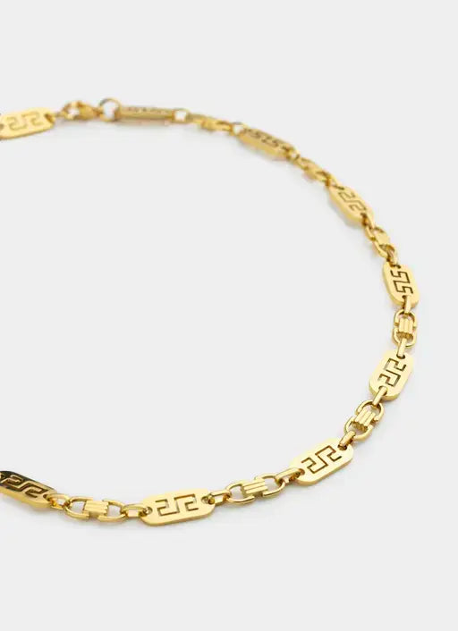18K gold plated necklace – Greca Plate Necklace 10mm - 18K Gold Plated – Vendetta Jewellery