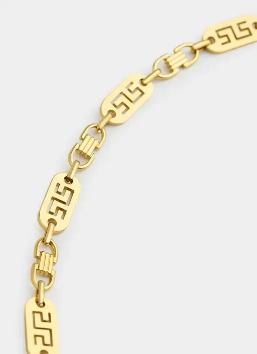 18K gold plated necklace – Greca Plate Necklace 10mm - 18K Gold Plated – Vendetta Jewellery
