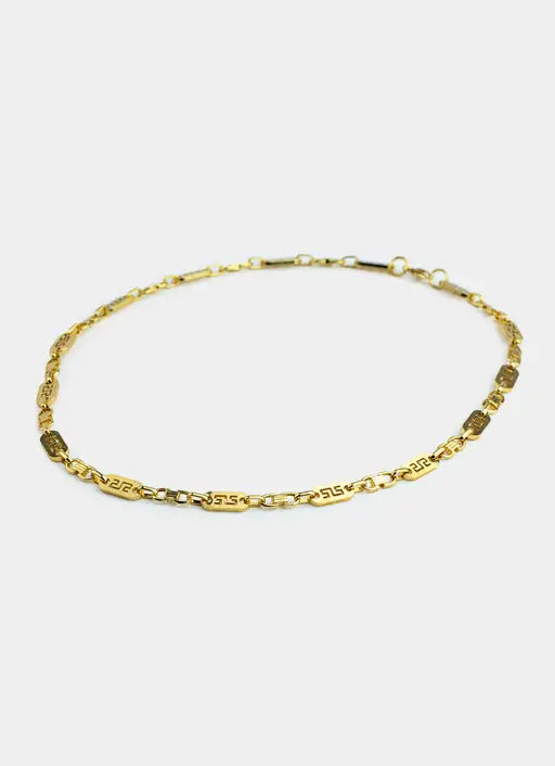 Greca Plate Necklace 8mm - 18K Gold Plated