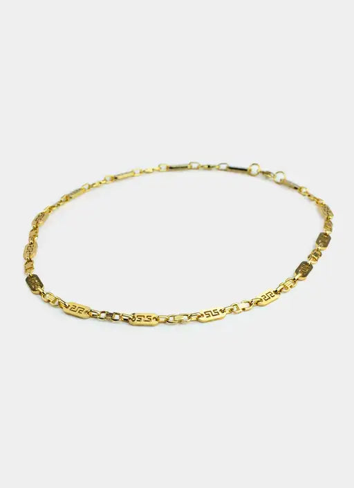 18K gold plated necklace – Greca Plate Necklace 8mm – Vendetta Jewellery