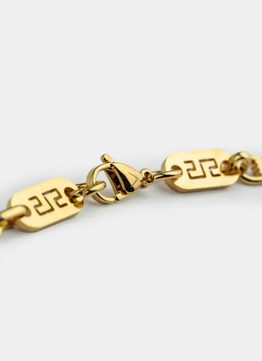 Greca Plate Necklace 8mm - 18K Gold Plated