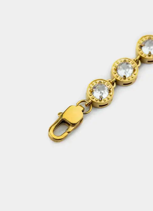 18K gold plated bracelet – halo bead design – Vendetta Jewellery