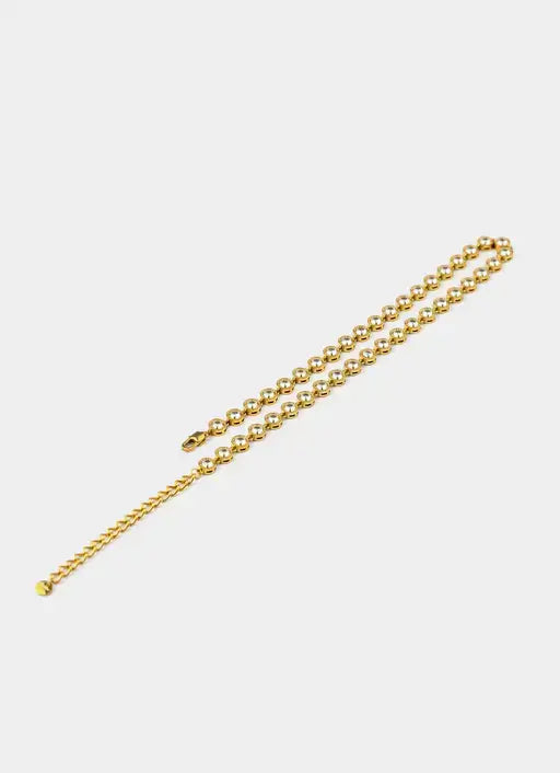 18K gold plated necklace – beads and chain – Vendetta Jewellery