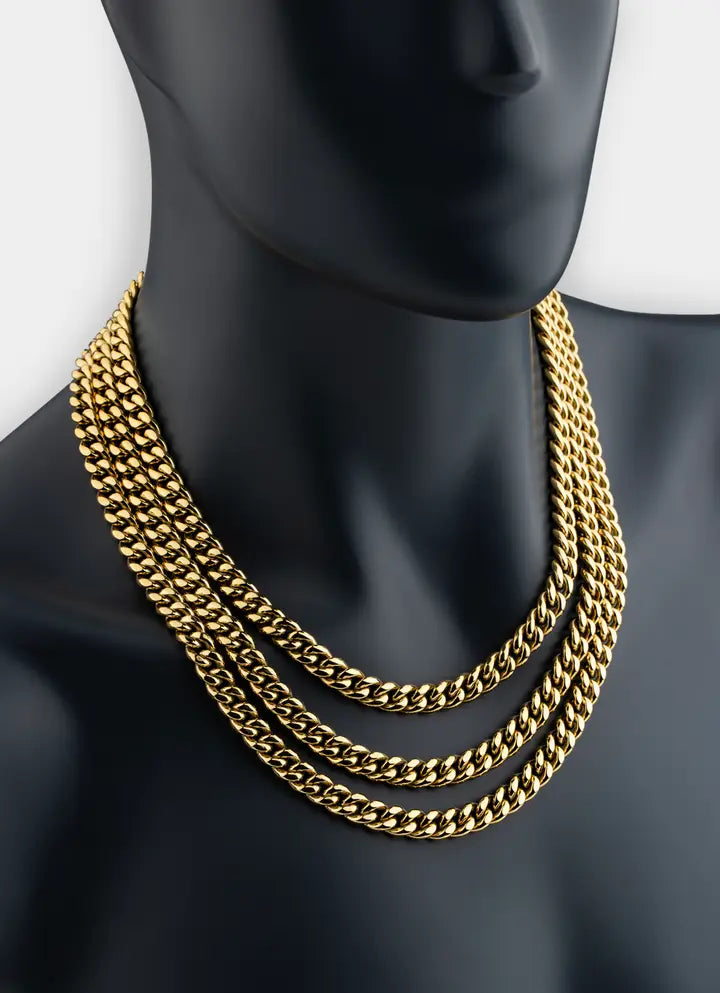 Havana Cuban Necklace 10mm - 18K Gold Plated