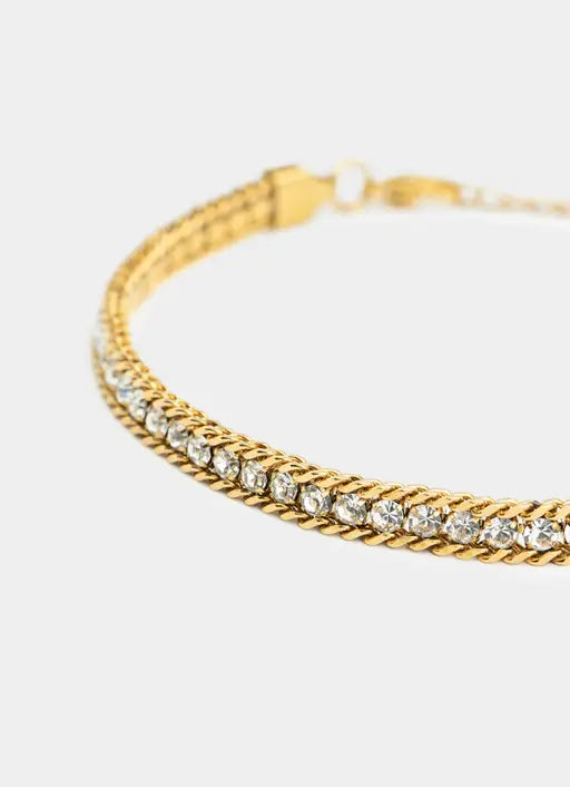 Icy Double Cuban Bracelet - 18K Gold Plated