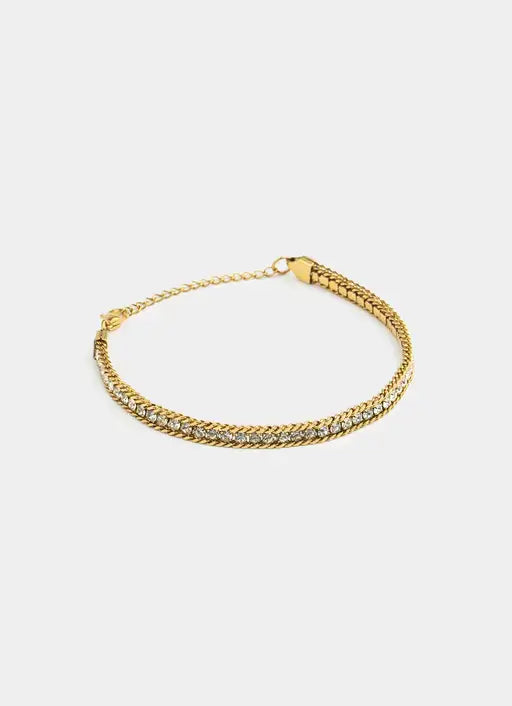 18K gold plated bracelet – double Cuban design – Vendetta Jewellery