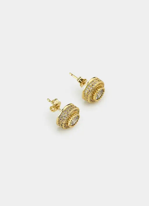 Icy Dynasty Stud - 18K Gold Plated
