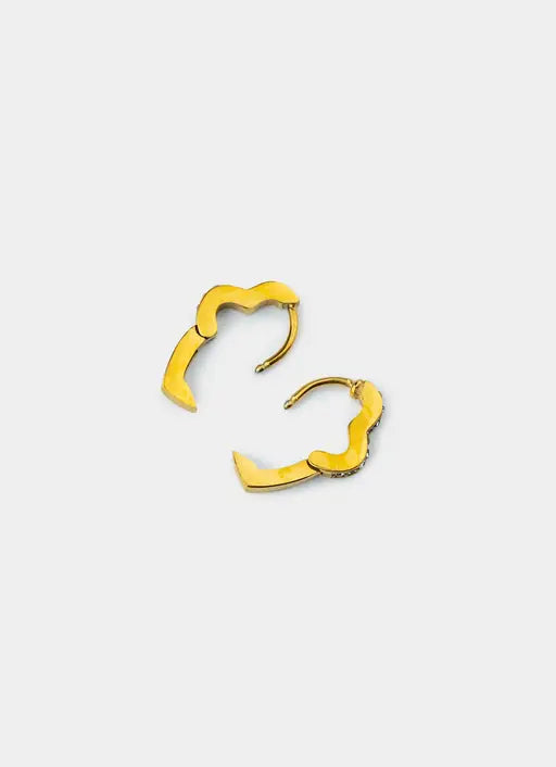 Icy Heart Earrings - 18K Gold Plated