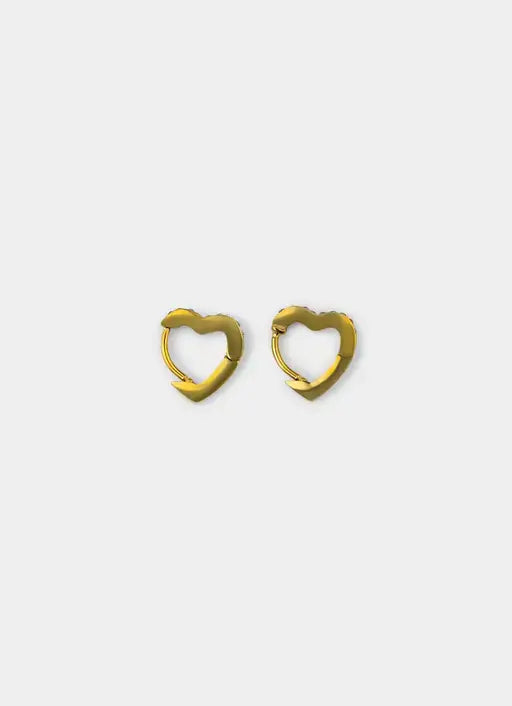 18K gold plated earrings – heart shape – Vendetta Jewellery