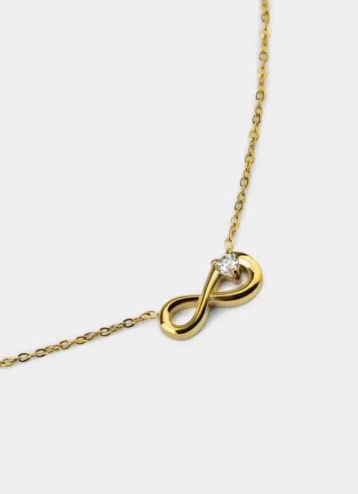 Infinity Stud Necklace - 18K Gold Plated