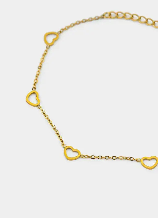 18K gold plated bracelet – mini heart details – Vendetta Jewellery