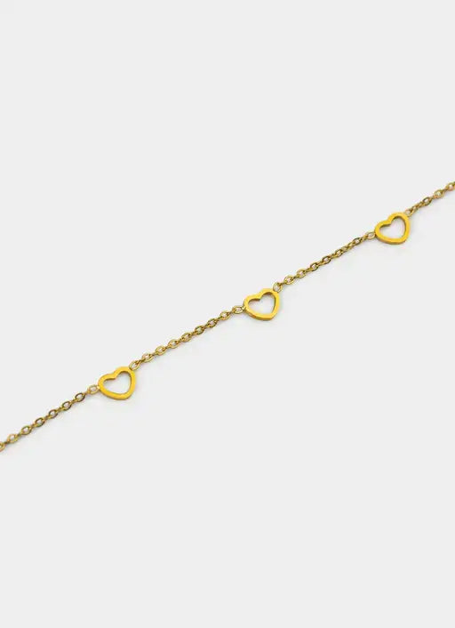 18K gold plated bracelet – mini heart details – Vendetta Jewellery