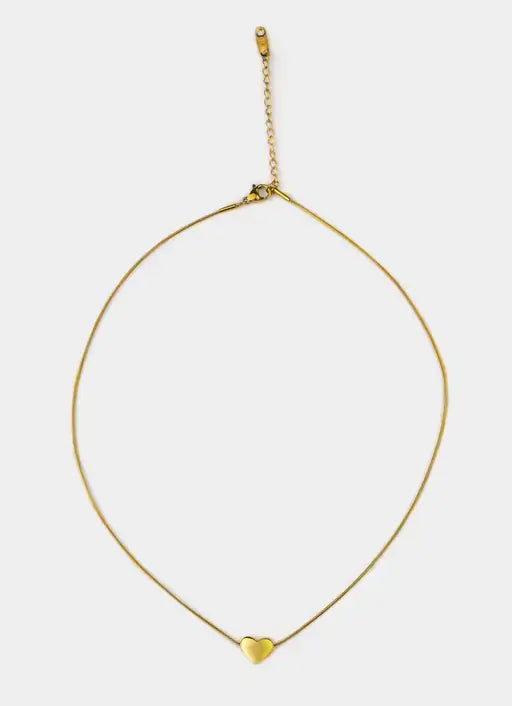 18K gold plated necklace – small heart pendant – Vendetta Jewellery