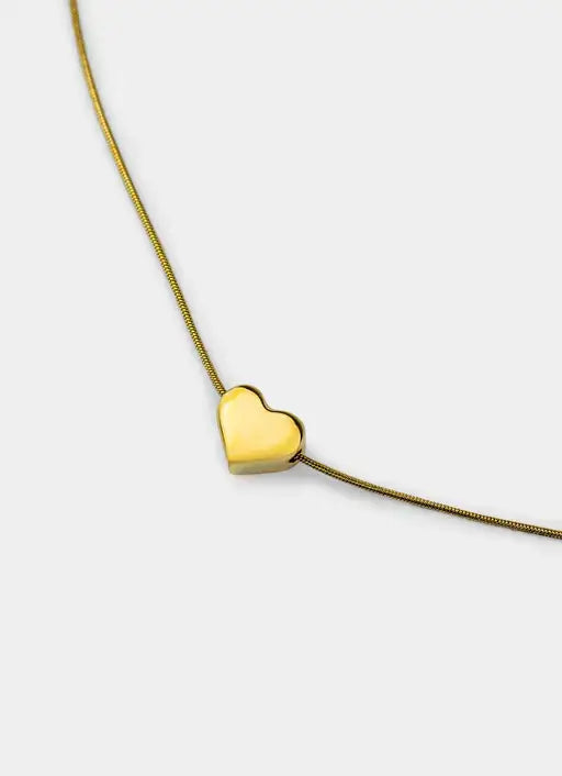 18K gold plated necklace – small heart pendant – Vendetta Jewellery