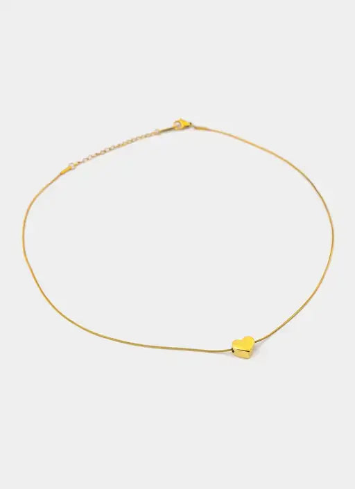 18K gold plated necklace – small heart pendant – Vendetta Jewellery