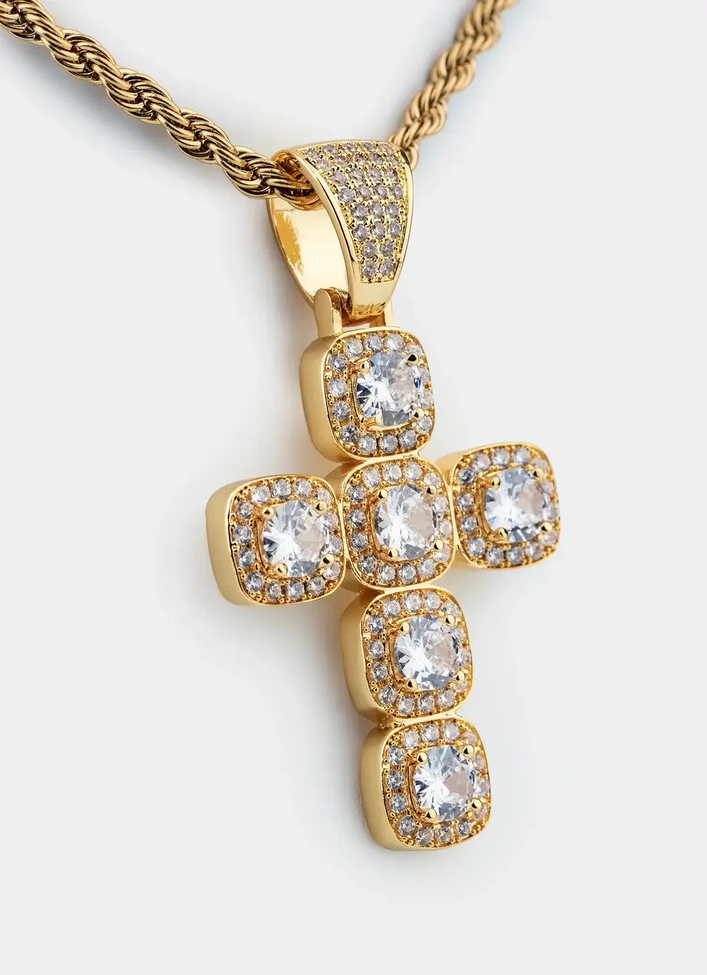18k gold plated pendant – Princess Cut Cross Pendant - 18k Gold Plated – Vendetta Jewellery