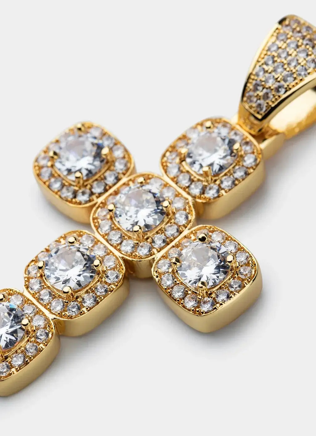 gold plated pendant – Princess Cut Cross Pendant - 18k Gold Plated – Vendetta Jewellery