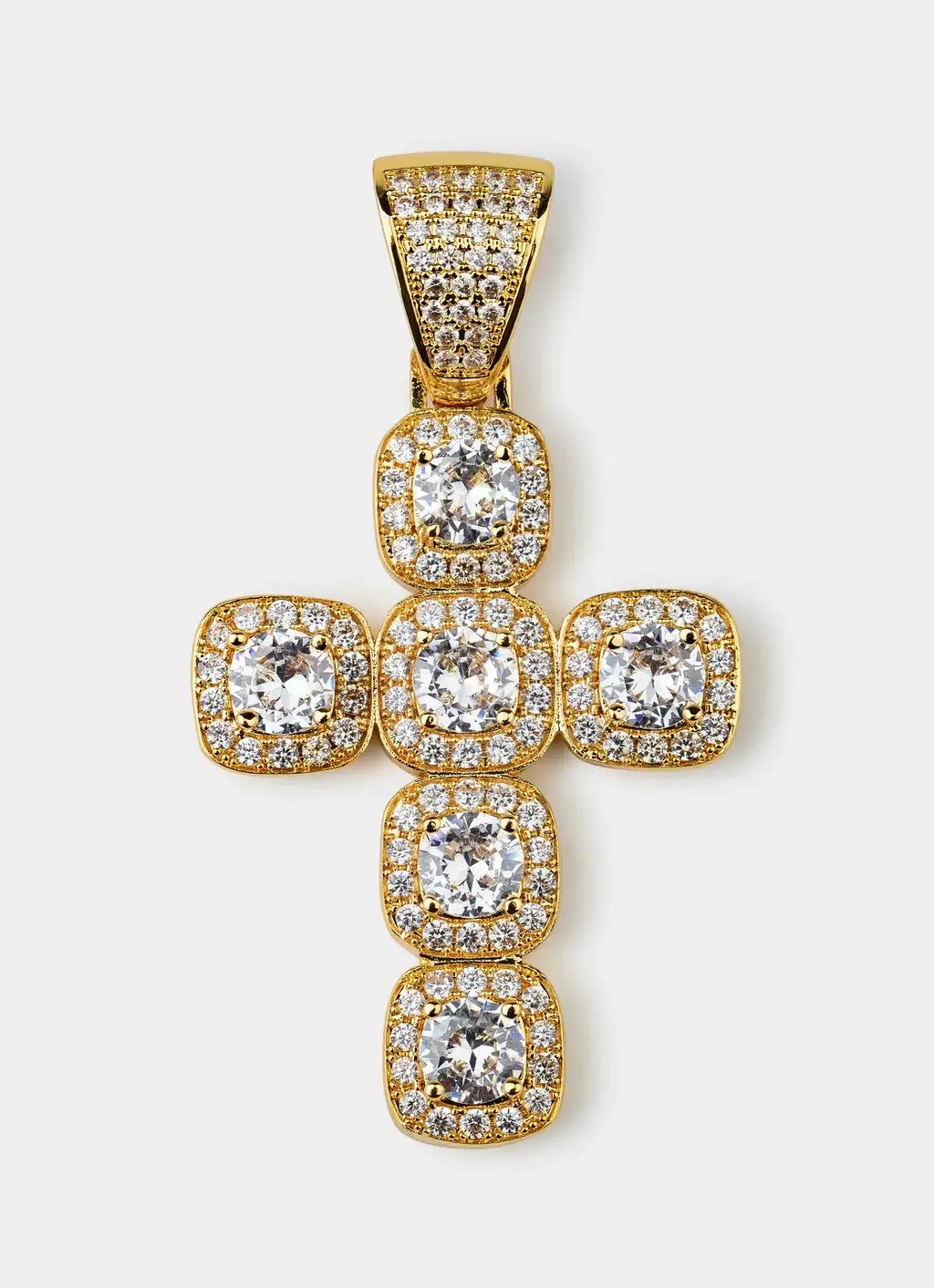 18k gold plated pendant – Princess Cut Cross Pendant - 18k Gold Plated – Vendetta Jewellery