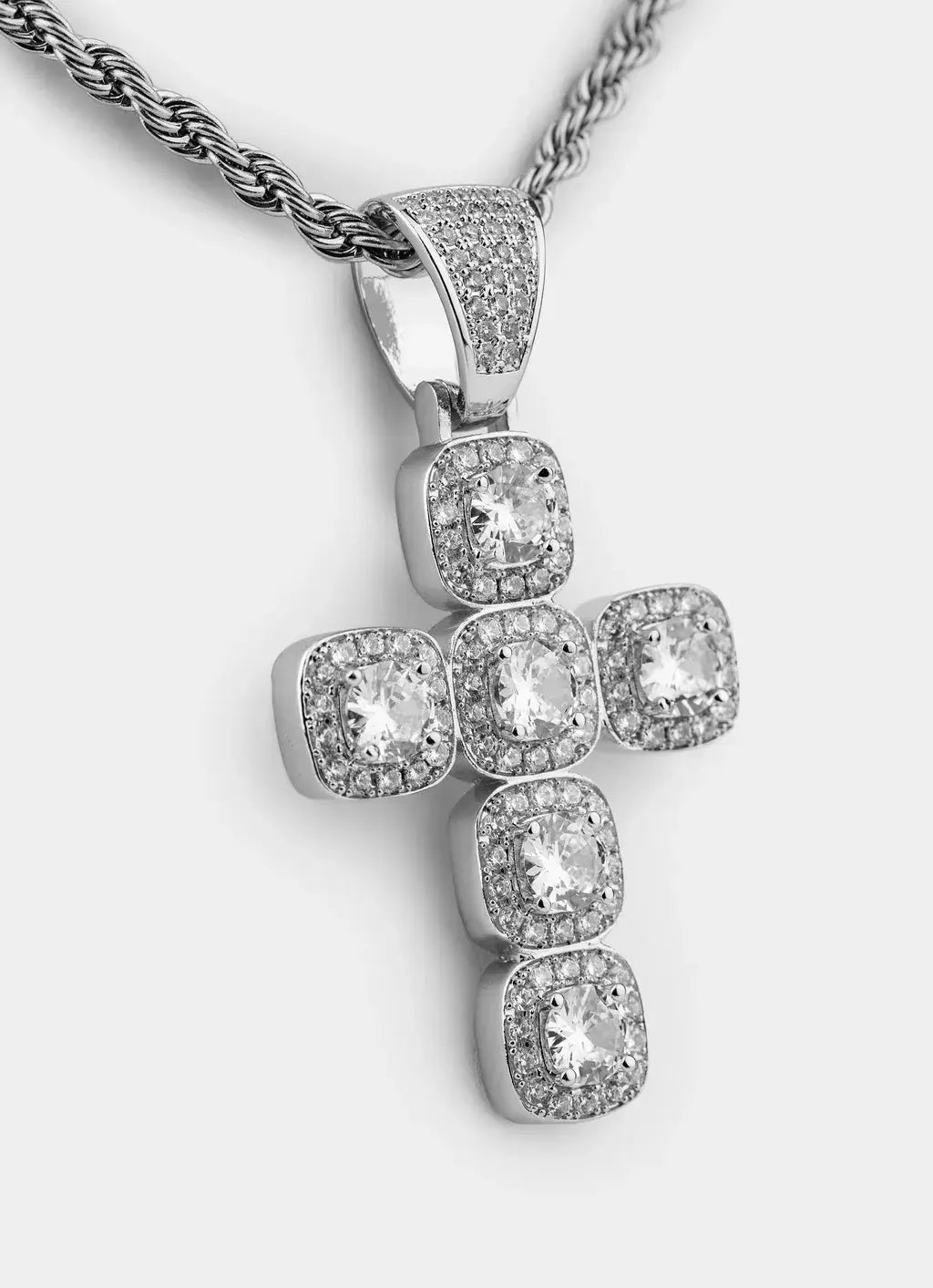 palladium plated pendant – Princess Cut Cross Pendant - Palladium Plated – Vendetta Jewellery