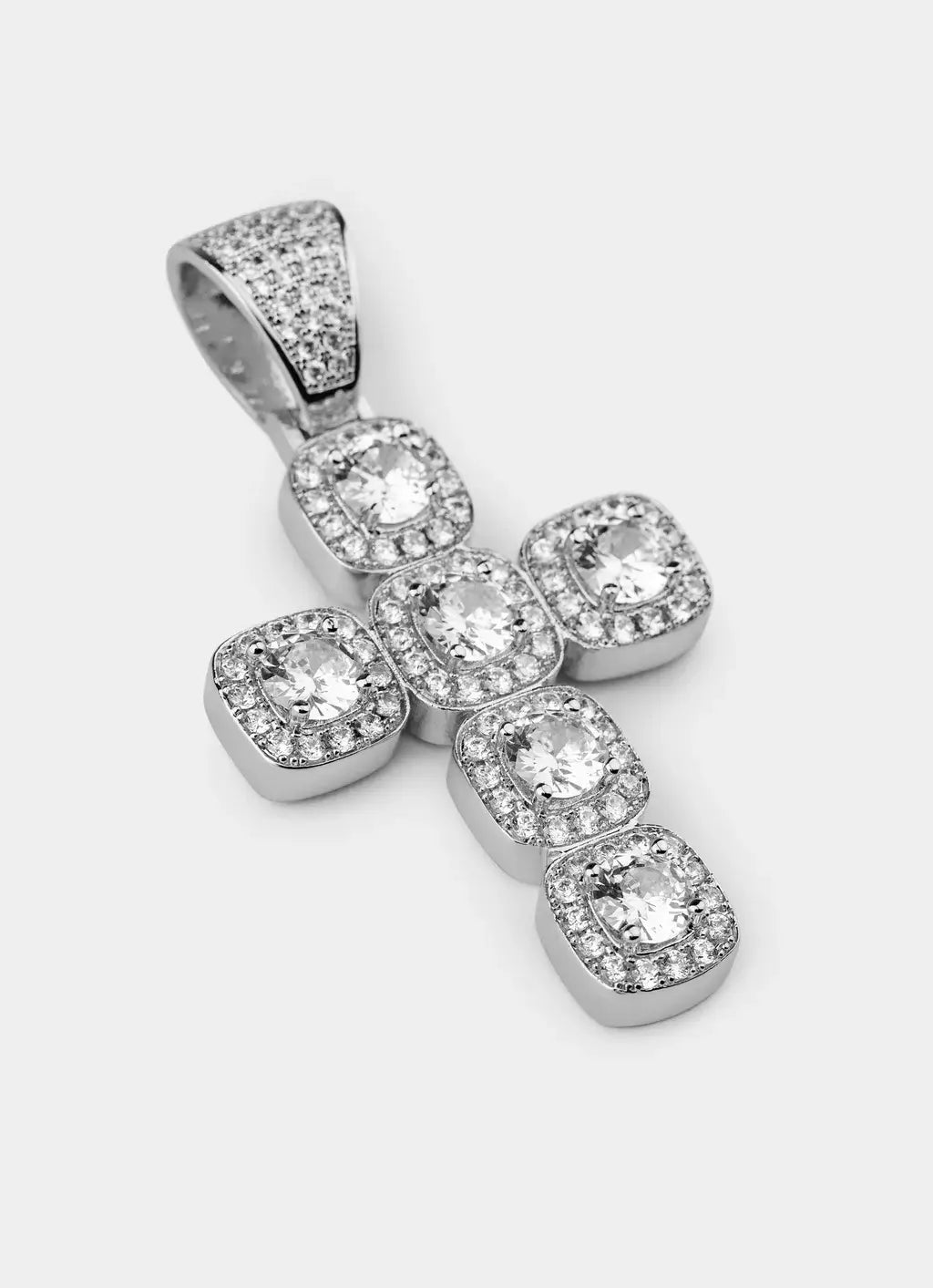 Palladium plated pendant – Princess Cut Cross Pendant - Palladium Plated