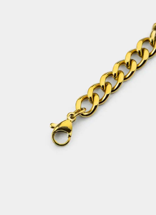 Single Stone Cuban Bracelet - 18K Gold Plated