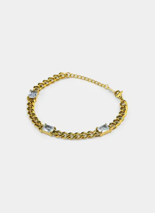 18K gold plated bracelet – Single Stone Cuban Bracelet - 18K Gold Plated – Vendetta Jewellery