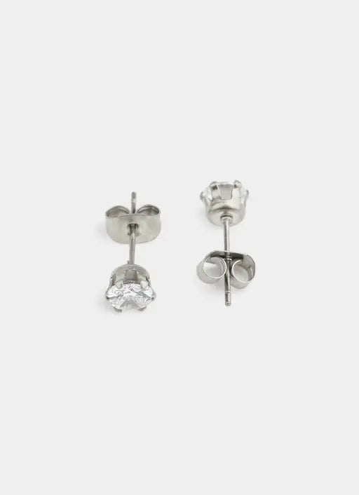Solitaire Stud Earrings - Stainless Steel