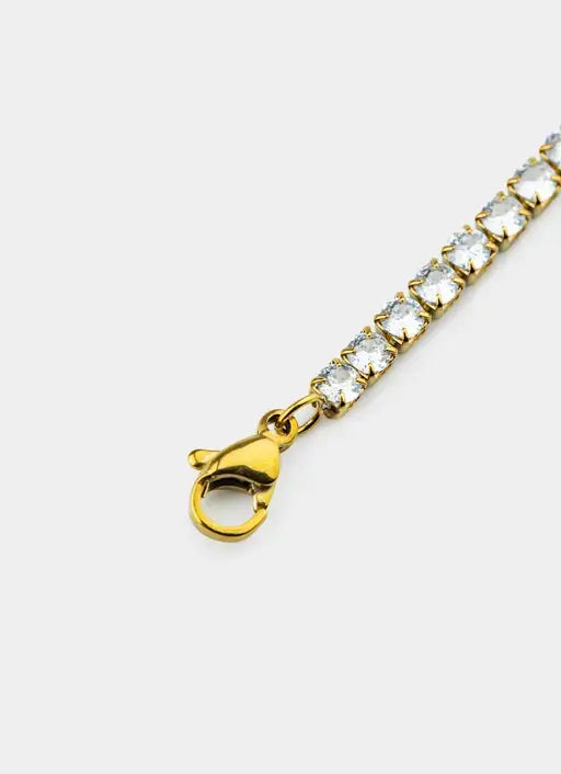 18K gold plated bracelet – Triple Heart Tennis Bracelet - 18K Gold Plated – Vendetta Jewellery