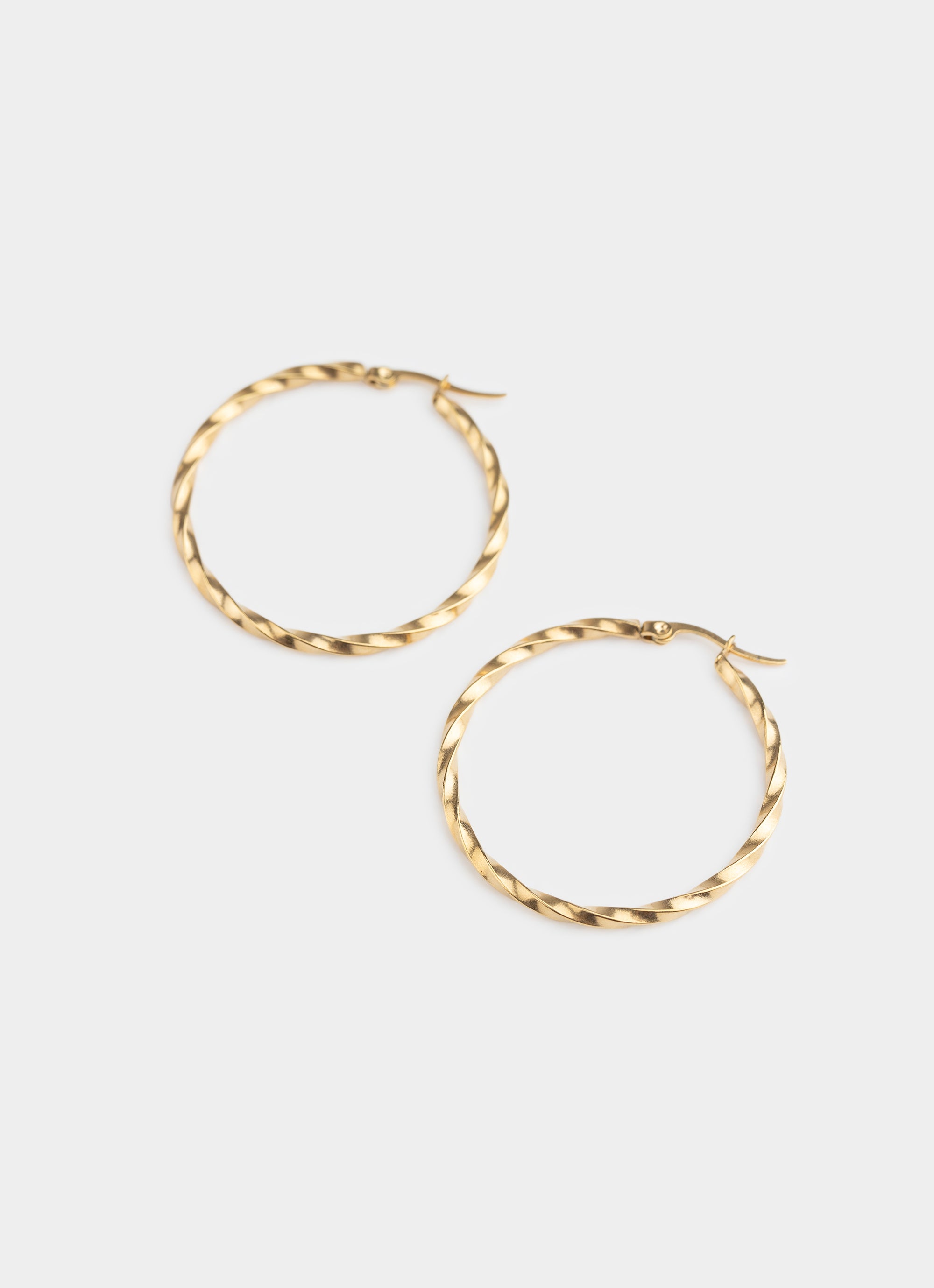 Thin Twist Hoop Earrings - 14K Gold Plated
